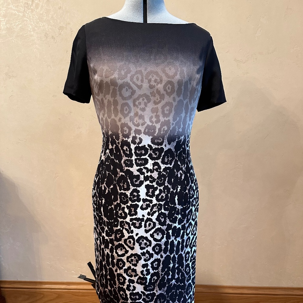 St John dress, animal print, size 6